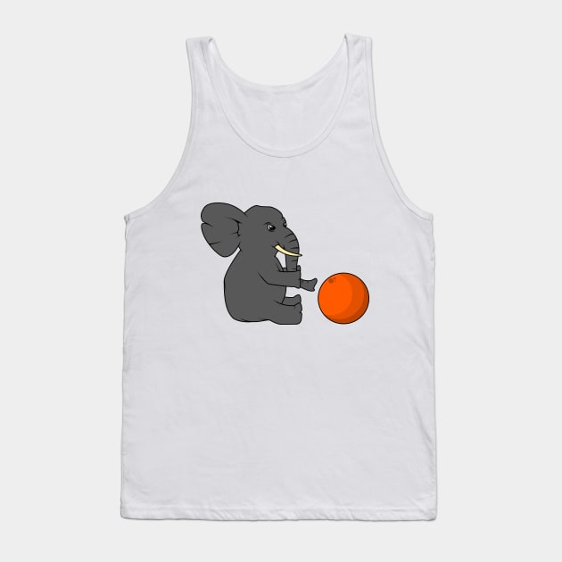 Elephant with Ball Tank Top by Markus Schnabel